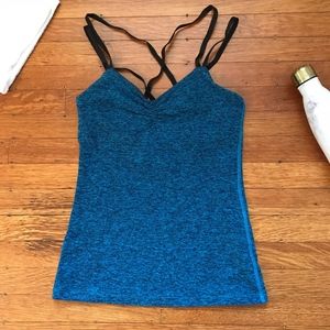 Beyond Yoga blue tank built-in bra - size XS